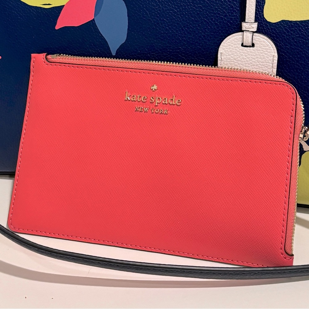 Kate Spade Coral Saffiano Leather Wristlet New! (Bag not included)